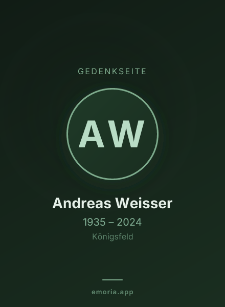Gedenkportrait von Andreas Weisser