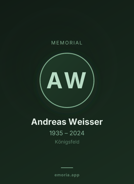 Memorial portrait of Andreas Weisser