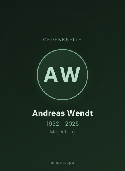 Gedenkportrait von Andreas Wendt