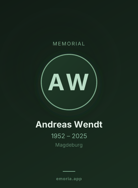 Memorial portrait of Andreas Wendt