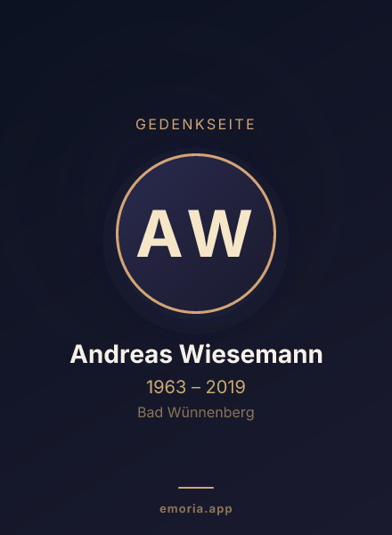 Gedenkportrait von Andreas Wiesemann