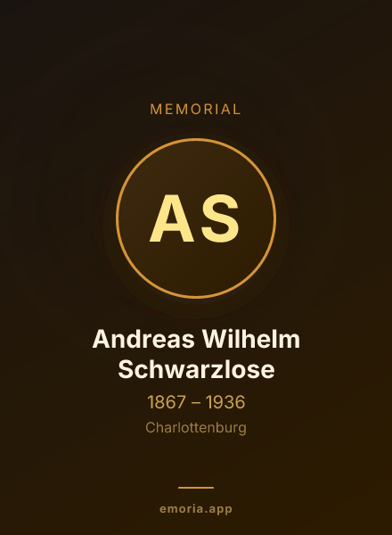 Memorial portrait of Andreas Wilhelm Schwarzlose