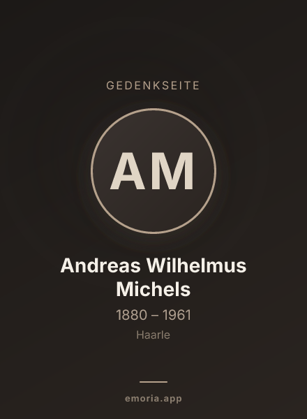 Gedenkportrait von Andreas Wilhelmus Michels