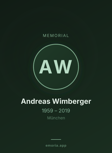 Memorial portrait of Andreas Wimberger