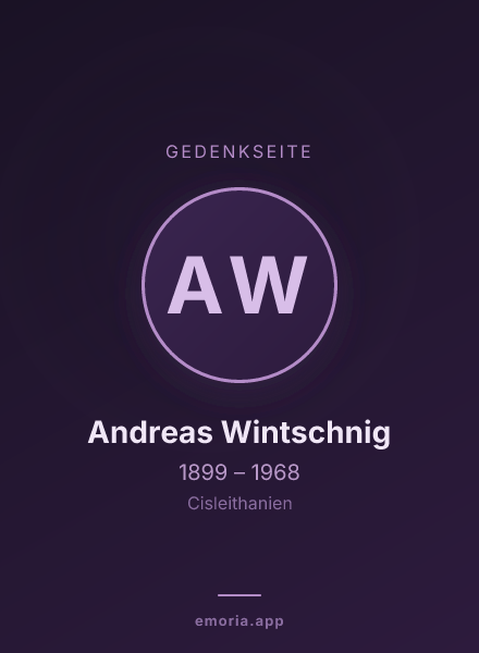 Gedenkportrait von Andreas Wintschnig