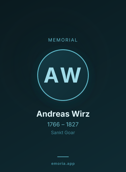 Memorial portrait of Andreas Wirz