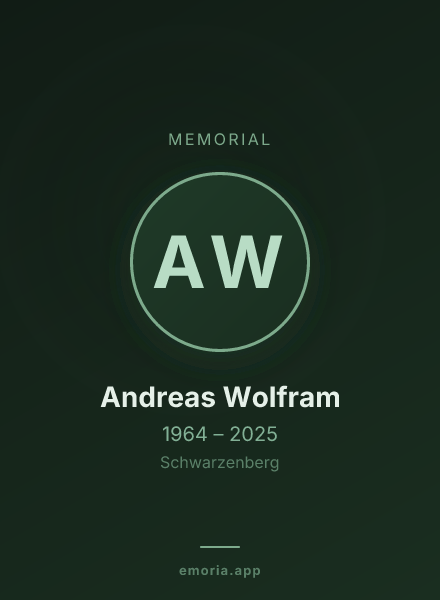 Memorial portrait of Andreas Wolfram