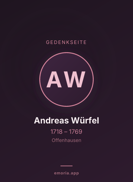 Gedenkportrait von Andreas Würfel
