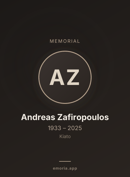 Memorial portrait of Andreas Zafiropoulos