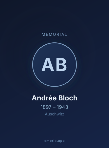 Memorial portrait of Andrée Bloch