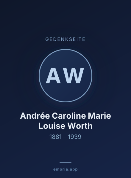 Gedenkportrait von Andrée Caroline Marie Louise Worth