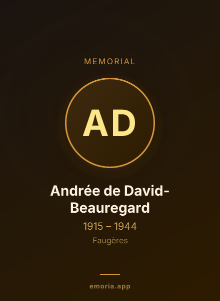Memorial portrait of Andrée de David-Beauregard