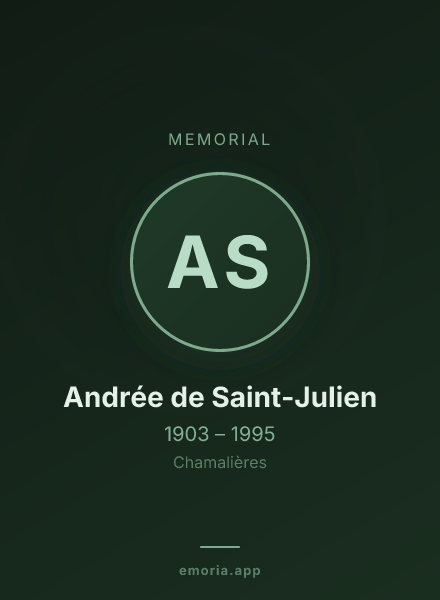 Memorial portrait of Andrée de Saint-Julien