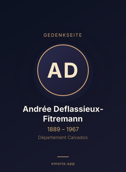 Gedenkportrait von Andrée Deflassieux-Fitremann