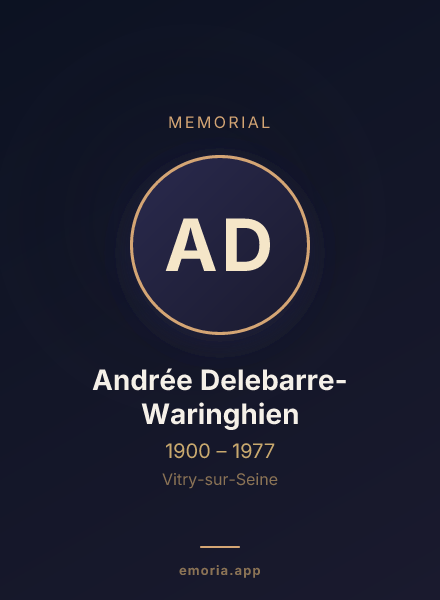 Memorial portrait of Andrée Delebarre-Waringhien