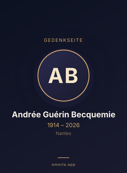 Gedenkportrait von Andrée Guérin Becquemie