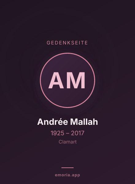 Gedenkportrait von Andrée Mallah