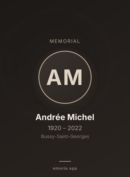 Memorial portrait of Andrée Michel