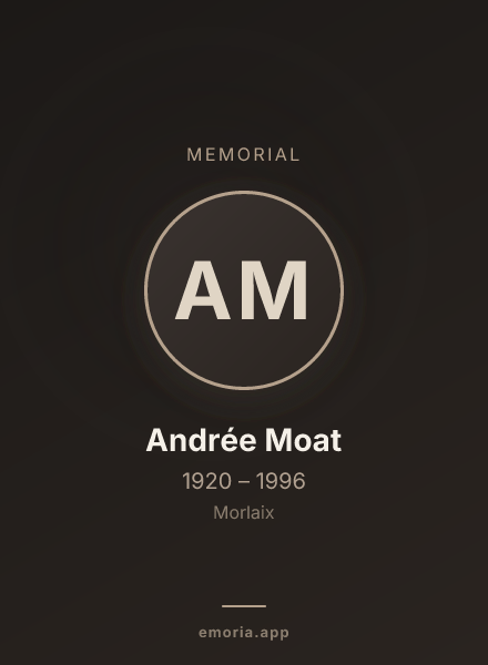 Memorial portrait of Andrée Moat
