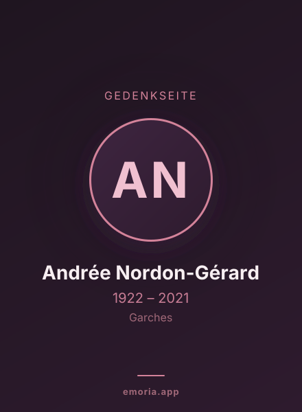 Gedenkportrait von Andrée Nordon-Gérard