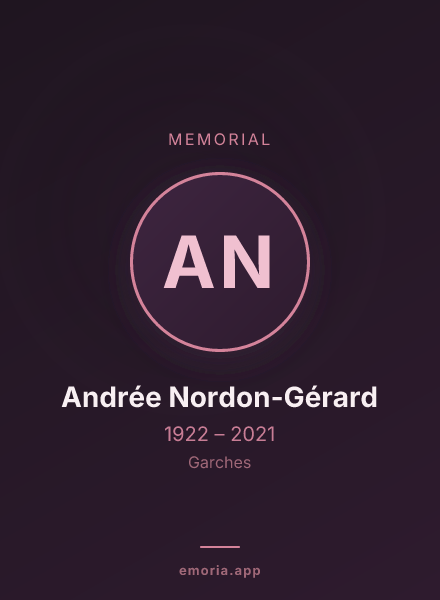 Memorial portrait of Andrée Nordon-Gérard