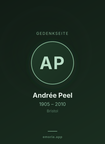 Gedenkportrait von Andrée Peel