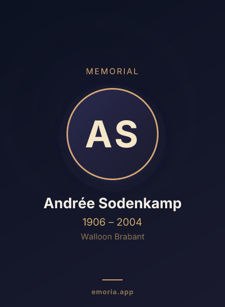 Memorial portrait of Andrée Sodenkamp