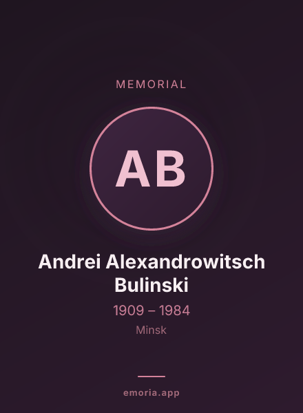 Memorial portrait of Andrei Alexandrowitsch Bulinski