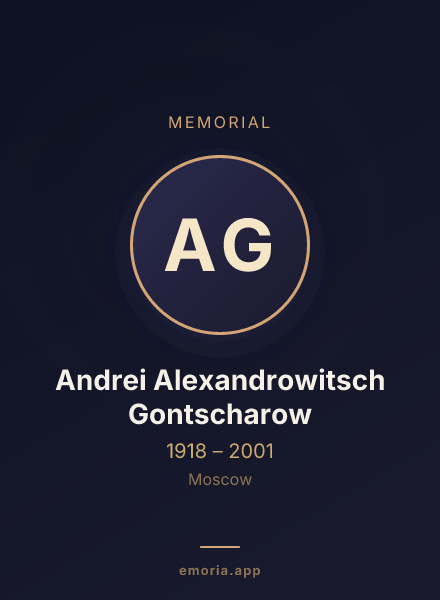 Memorial portrait of Andrei Alexandrowitsch Gontscharow