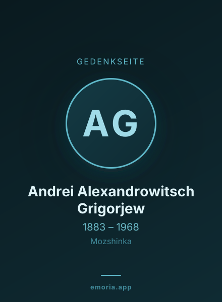 Gedenkportrait von Andrei Alexandrowitsch Grigorjew
