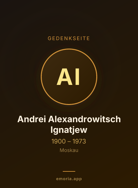 Gedenkportrait von Andrei Alexandrowitsch Ignatjew
