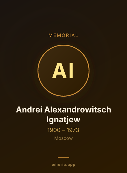 Memorial portrait of Andrei Alexandrowitsch Ignatjew
