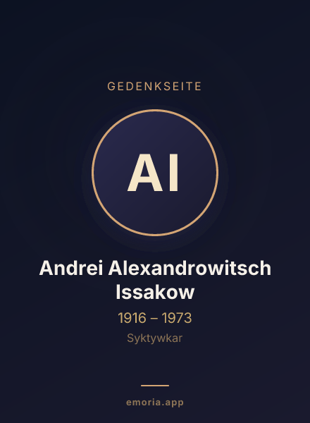Gedenkportrait von Andrei Alexandrowitsch Issakow