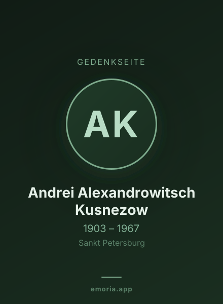 Gedenkportrait von Andrei Alexandrowitsch Kusnezow