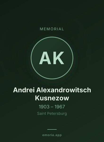 Memorial portrait of Andrei Alexandrowitsch Kusnezow
