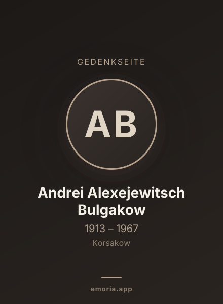 Gedenkportrait von Andrei Alexejewitsch Bulgakow