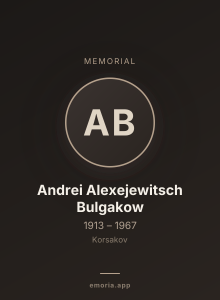 Memorial portrait of Andrei Alexejewitsch Bulgakow