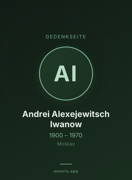 Gedenkportrait von Andrei Alexejewitsch Iwanow