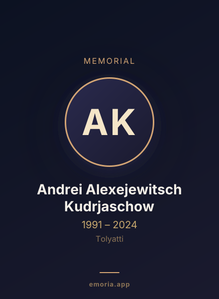 Memorial portrait of Andrei Alexejewitsch Kudrjaschow