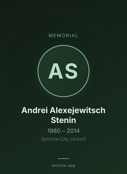 Memorial portrait of Andrei Alexejewitsch Stenin