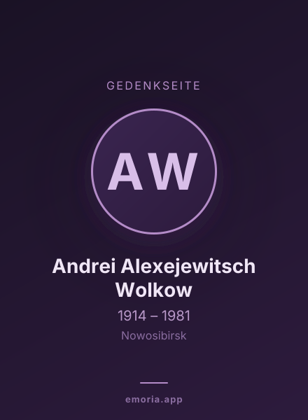 Gedenkportrait von Andrei Alexejewitsch Wolkow