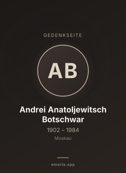 Gedenkportrait von Andrei Anatoljewitsch Botschwar