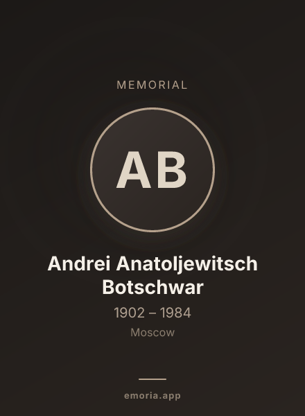 Memorial portrait of Andrei Anatoljewitsch Botschwar