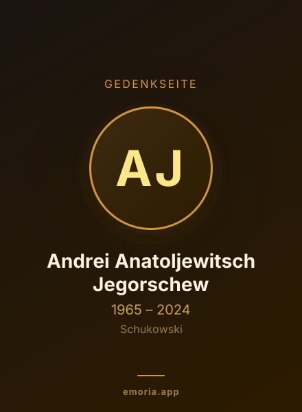 Gedenkportrait von Andrei Anatoljewitsch Jegorschew