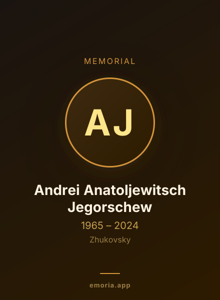 Memorial portrait of Andrei Anatoljewitsch Jegorschew