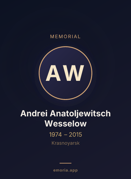 Memorial portrait of Andrei Anatoljewitsch Wesselow