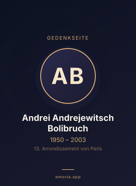 Gedenkportrait von Andrei Andrejewitsch Bolibruch