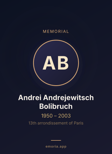 Memorial portrait of Andrei Andrejewitsch Bolibruch