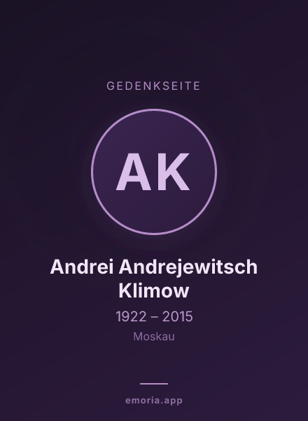 Gedenkportrait von Andrei Andrejewitsch Klimow