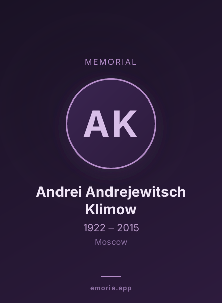 Memorial portrait of Andrei Andrejewitsch Klimow